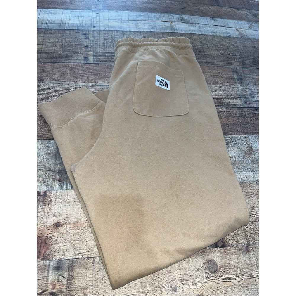 The North Face Mens 2XL Standard Fit Heritage Logo Sweatpants Tan (2693)